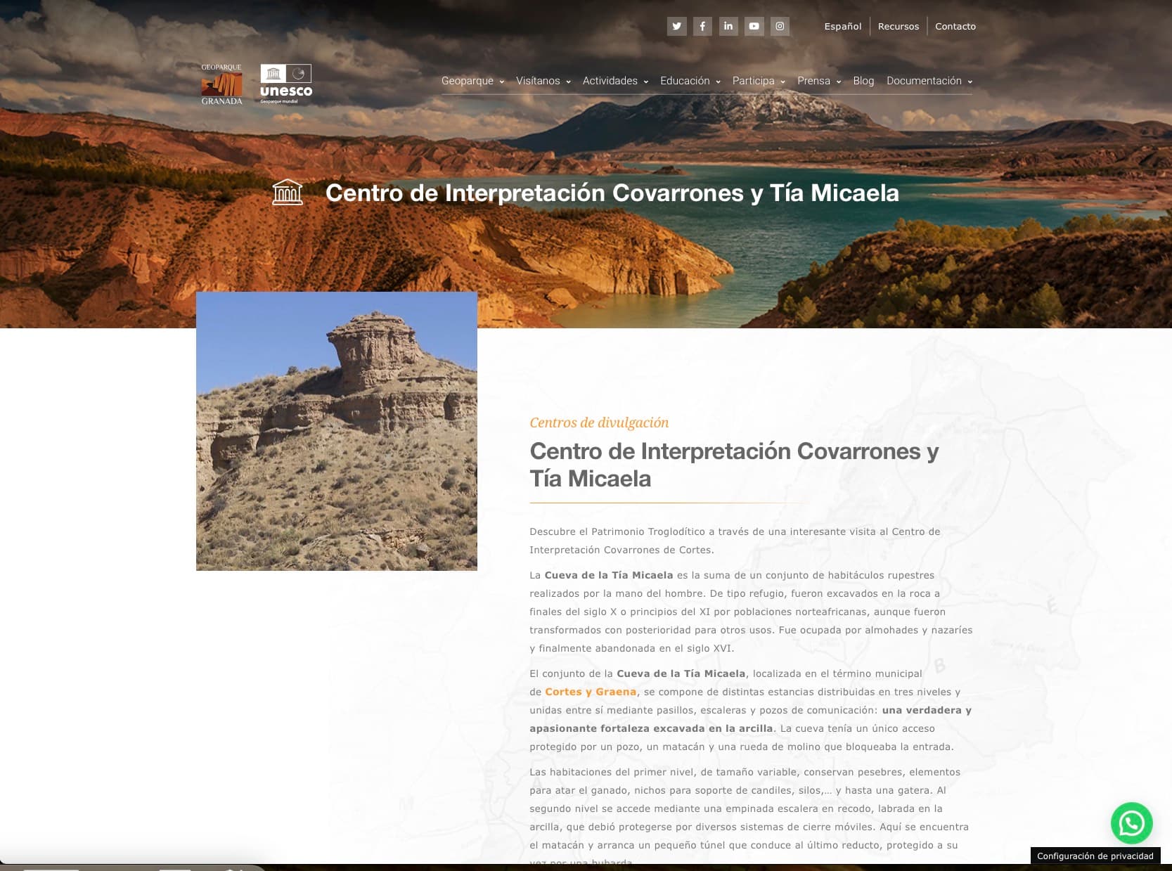 Centro de interpretación los Covarrones de la Tía Micaela